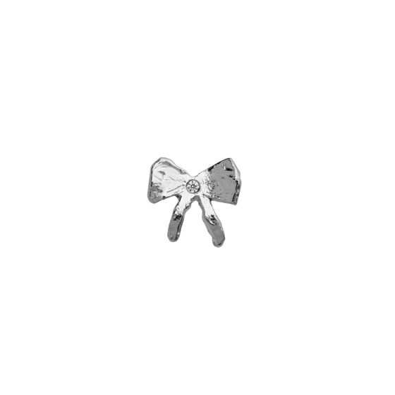 Stine A Petit Bow Earring With Stone Single Silver
