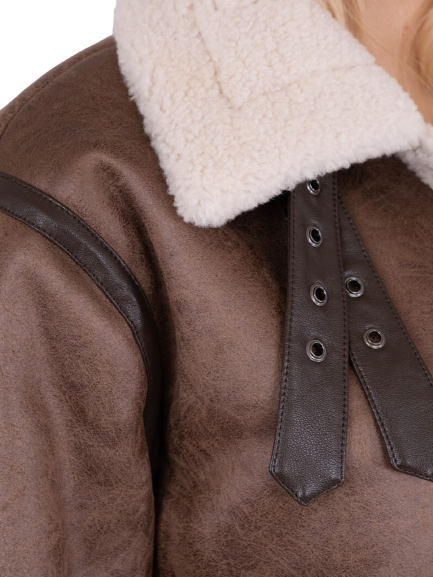 Neo Noir Sadie Teddy Jacket 159935 Brown