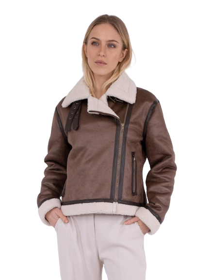 Neo Noir Sadie Teddy Jacket 159935 Brown