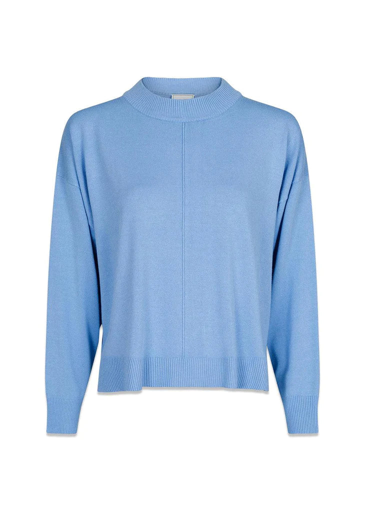 Neo Noir Binni Solid Knit Blouse Sky Blue