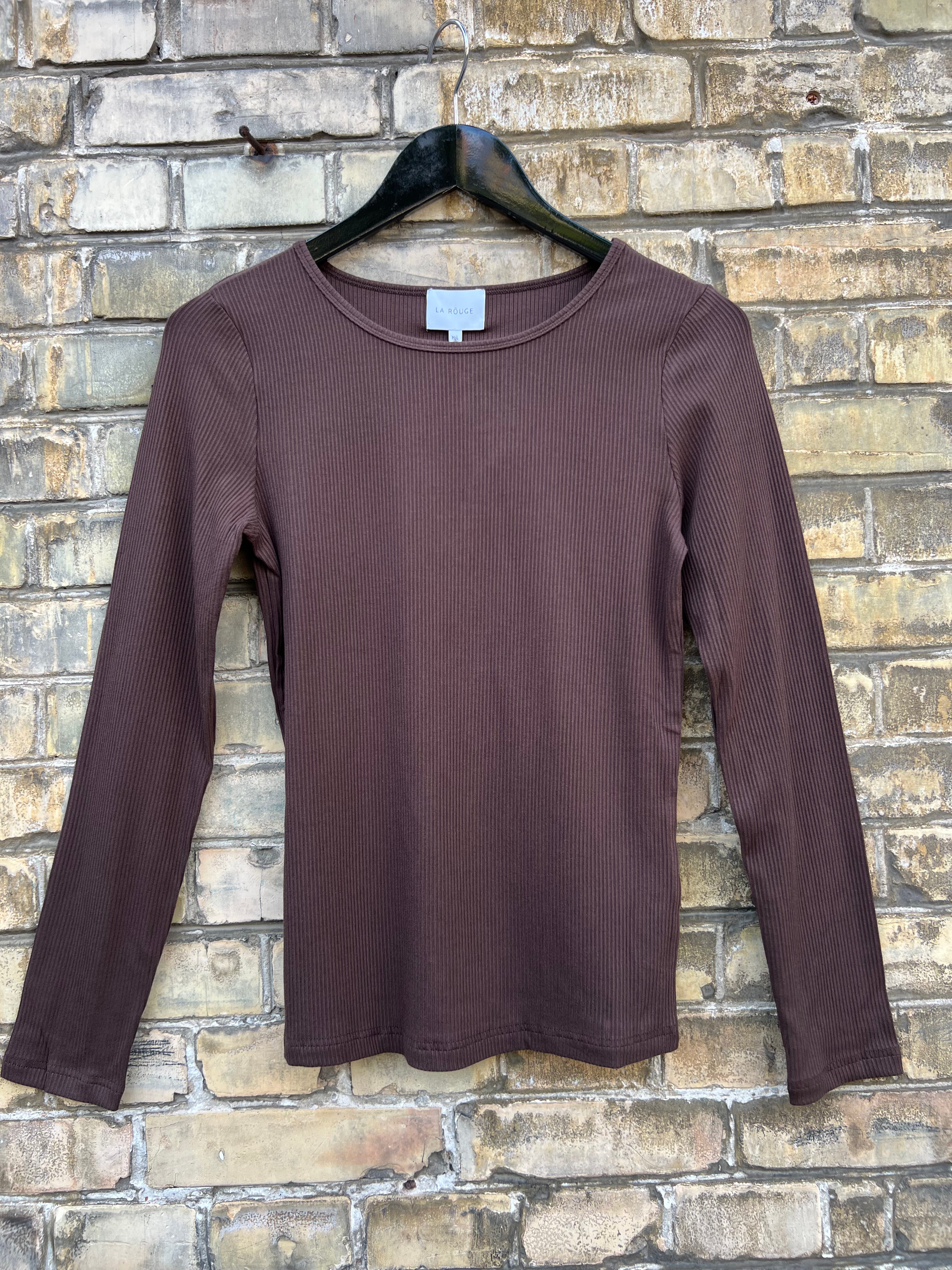 La Rouge Lisa L/S T-Shirt LR1047 Dark Brown