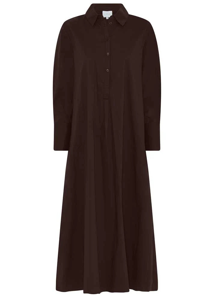 La Rouge Kamilla Shirt Dress Dark Brown