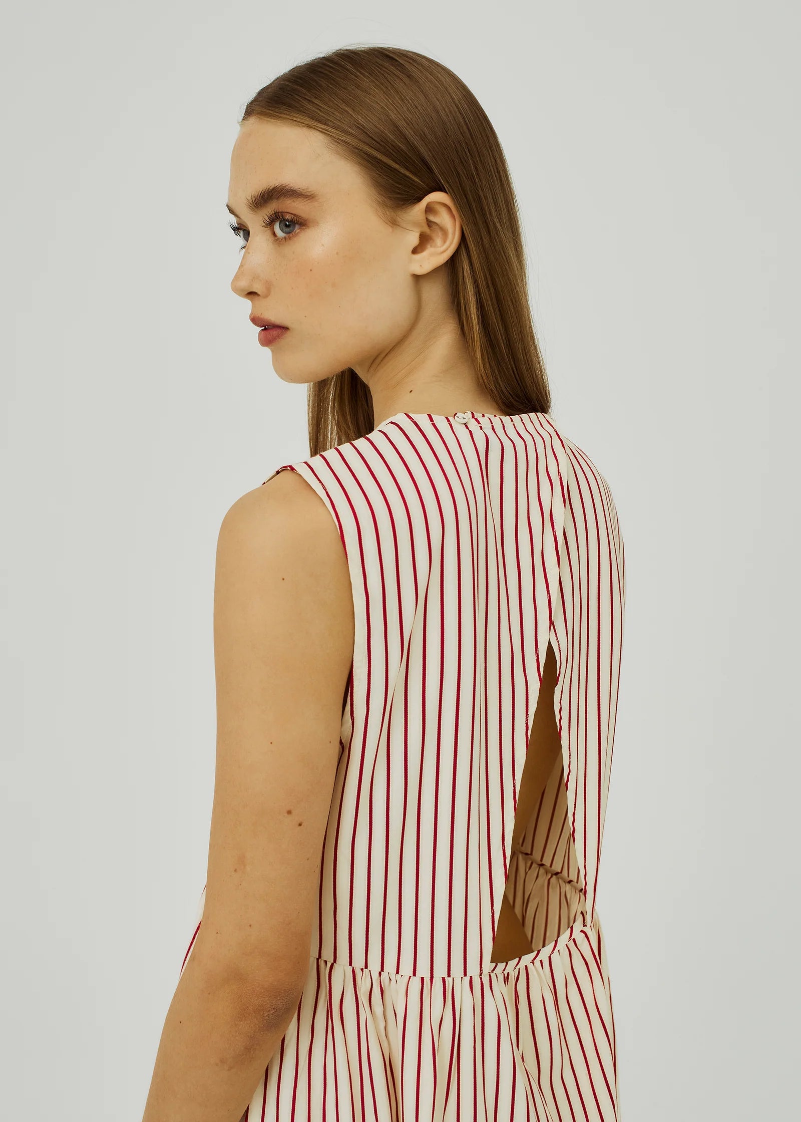 Norr Linna Maxi Dress Red Stripes