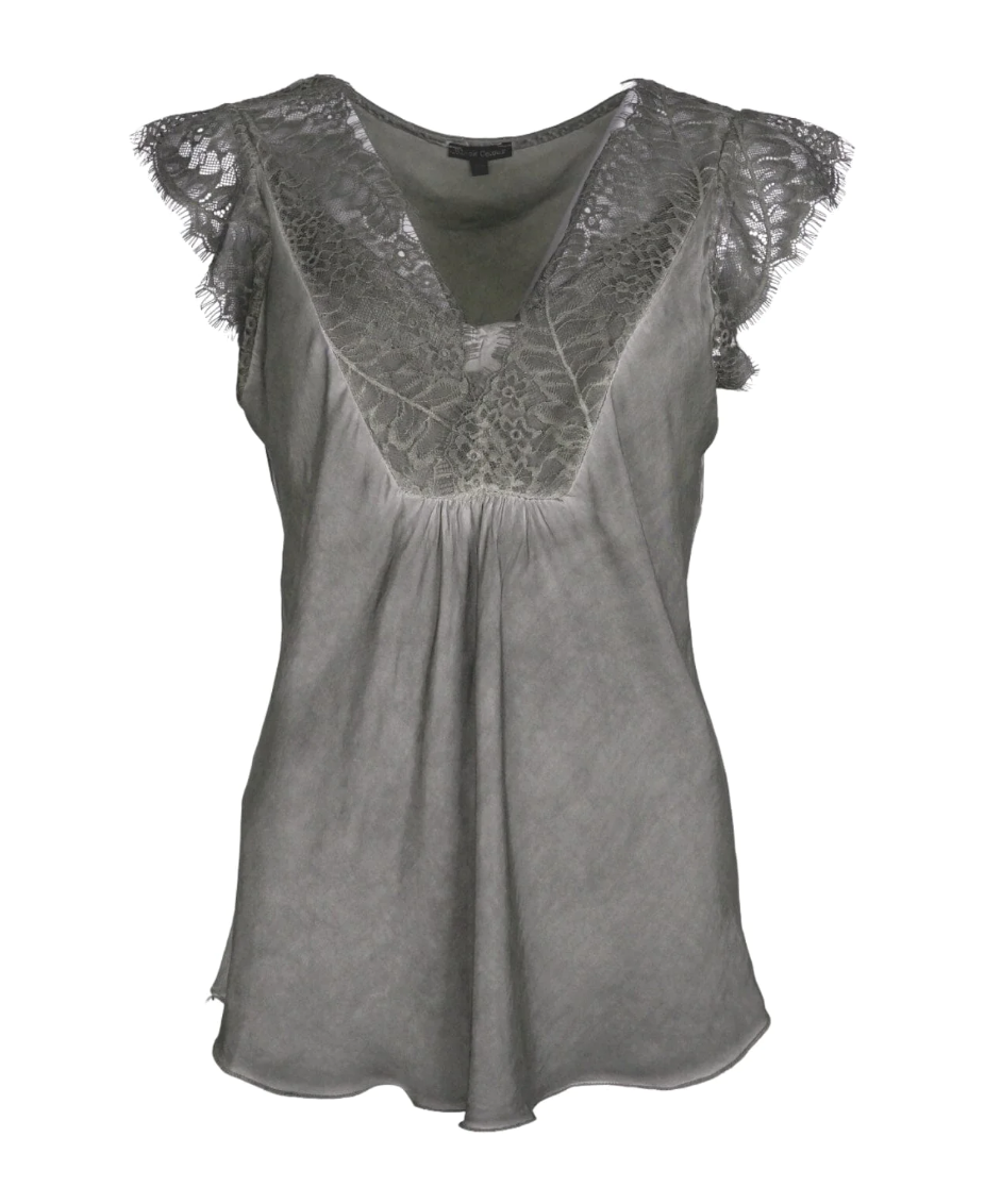 Black Colour BCBilly Lace Top Grey