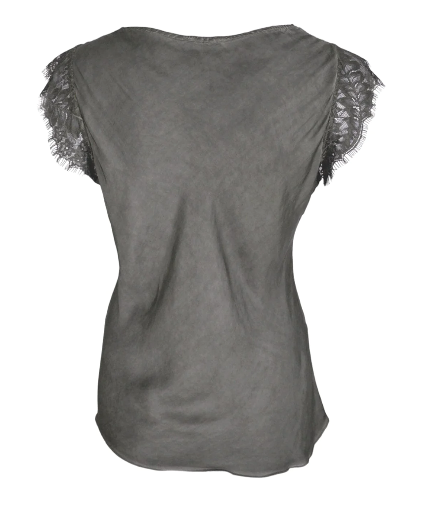 Black Colour BCBilly Lace Top Grey