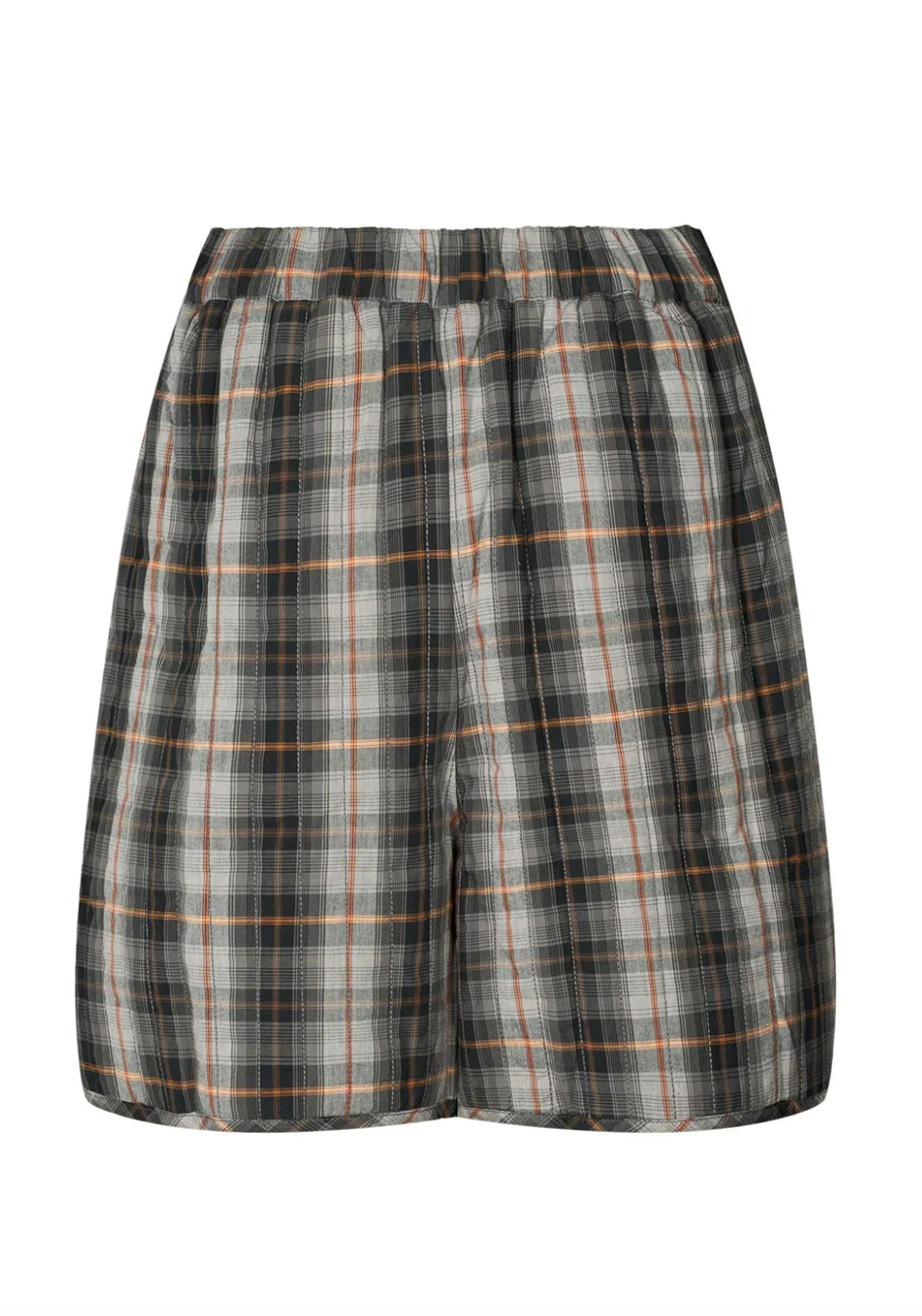 Rabens Saloner Check Shirting padded Shorts Severine Grey Check