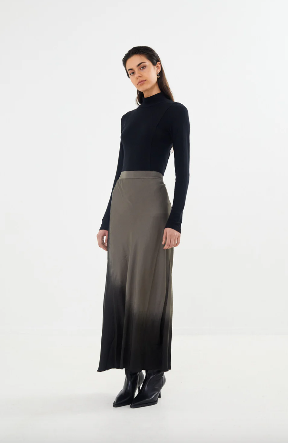 Rabens Saloner Coastal Bias Slim Skirt Ellery Asphalt Black