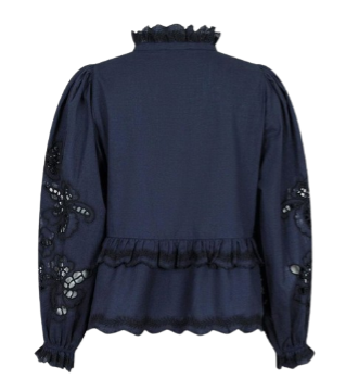 Neo Noir Kimmo Embroidery Blouse Navy