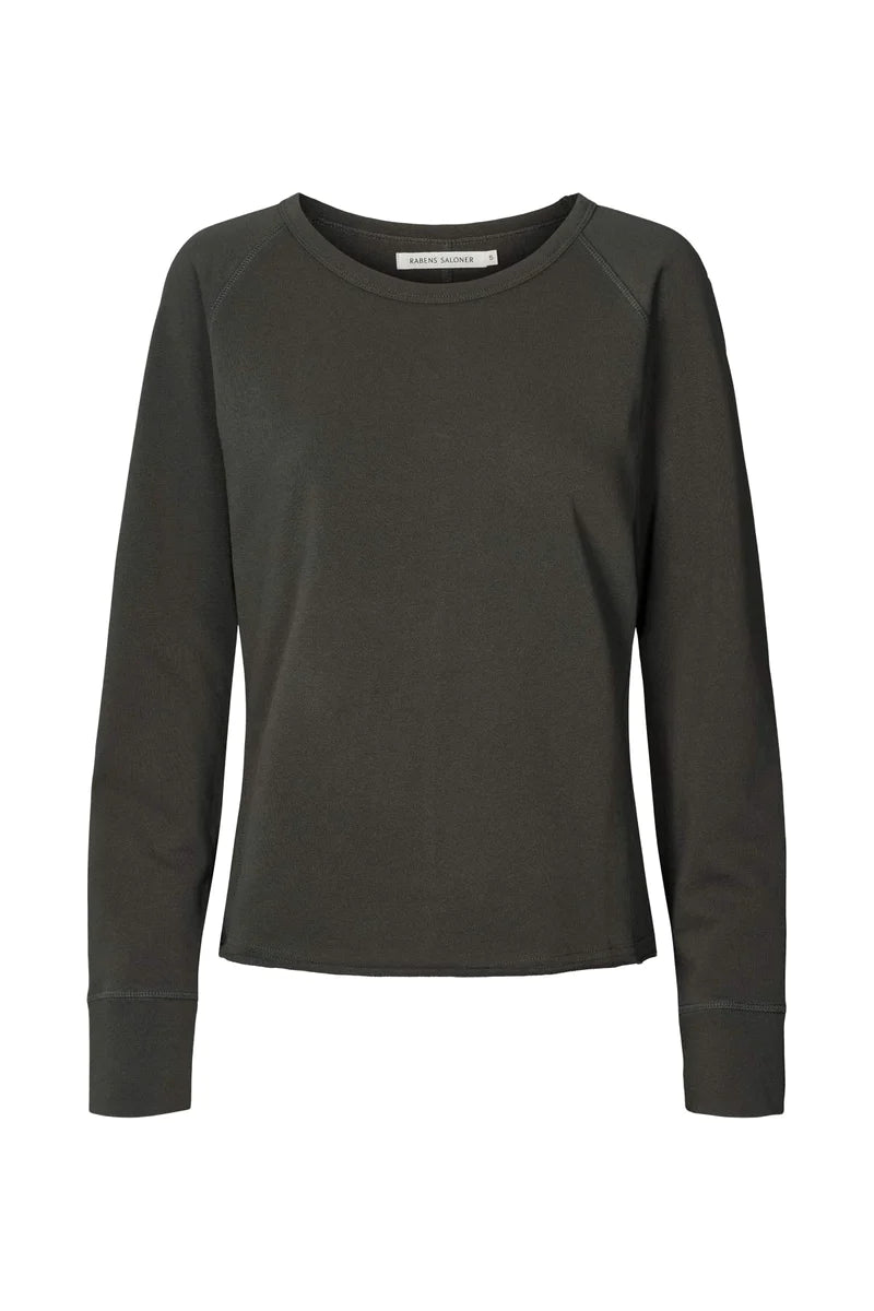 Rabens Saloner Light Stretch Long Sleeve Top Nemi Black