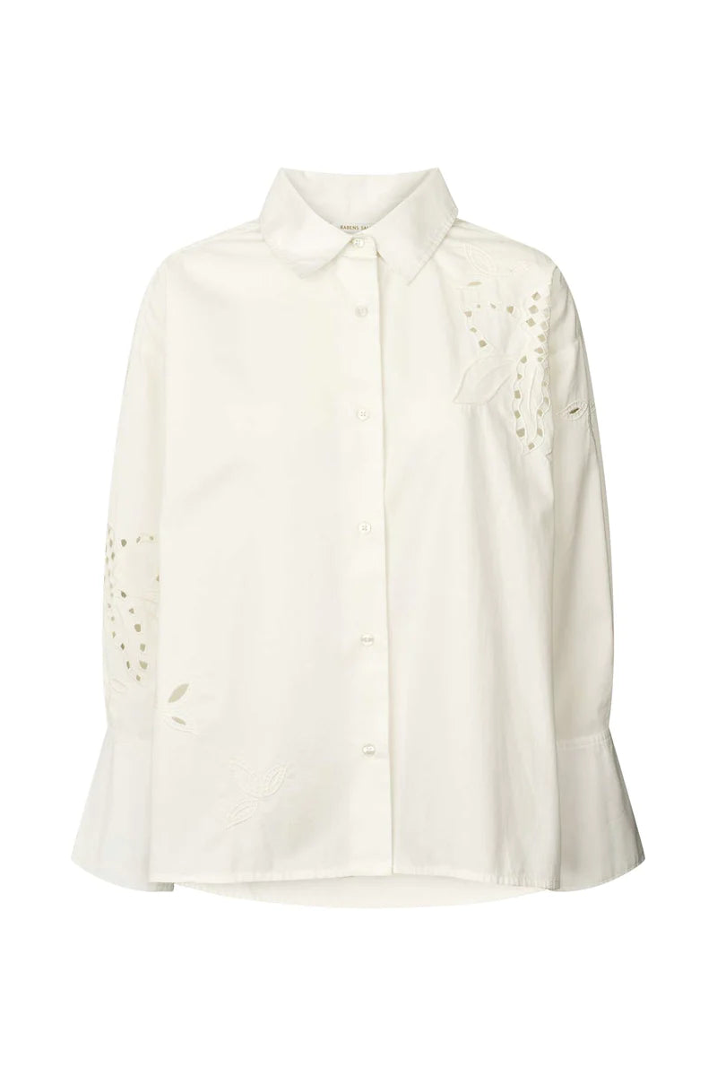 Rabens Saloner Lotus Lace Shirt Ika Off White