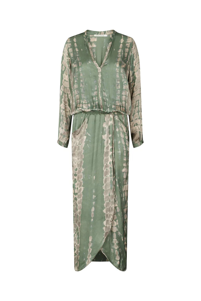 Rabens Saloner Bamboo Wrap Over Dress Vera Mist Combo