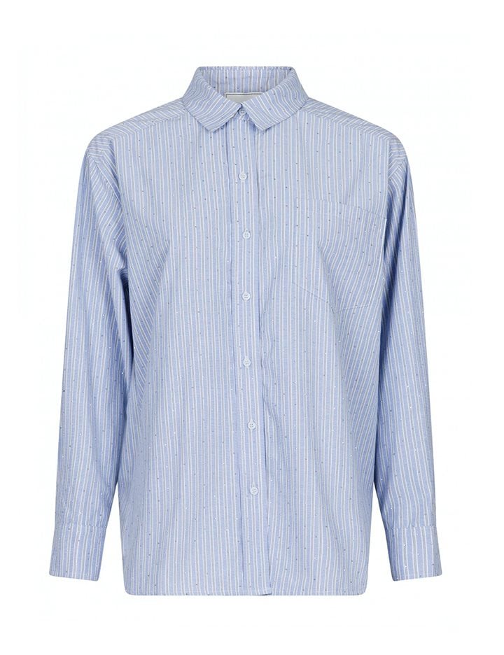 Neo Noir Dalma Stripe Stone Shirt Blue