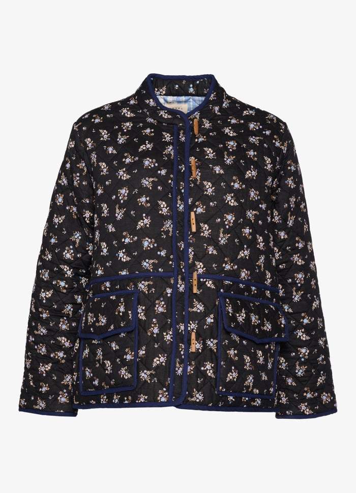 Sissel Edelbo Adriane Quilted Cotton Jacket Floral Black