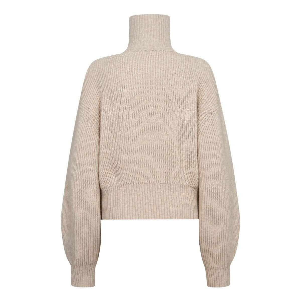 Co'Couture RowCC Zip Knit Cardigan Creme