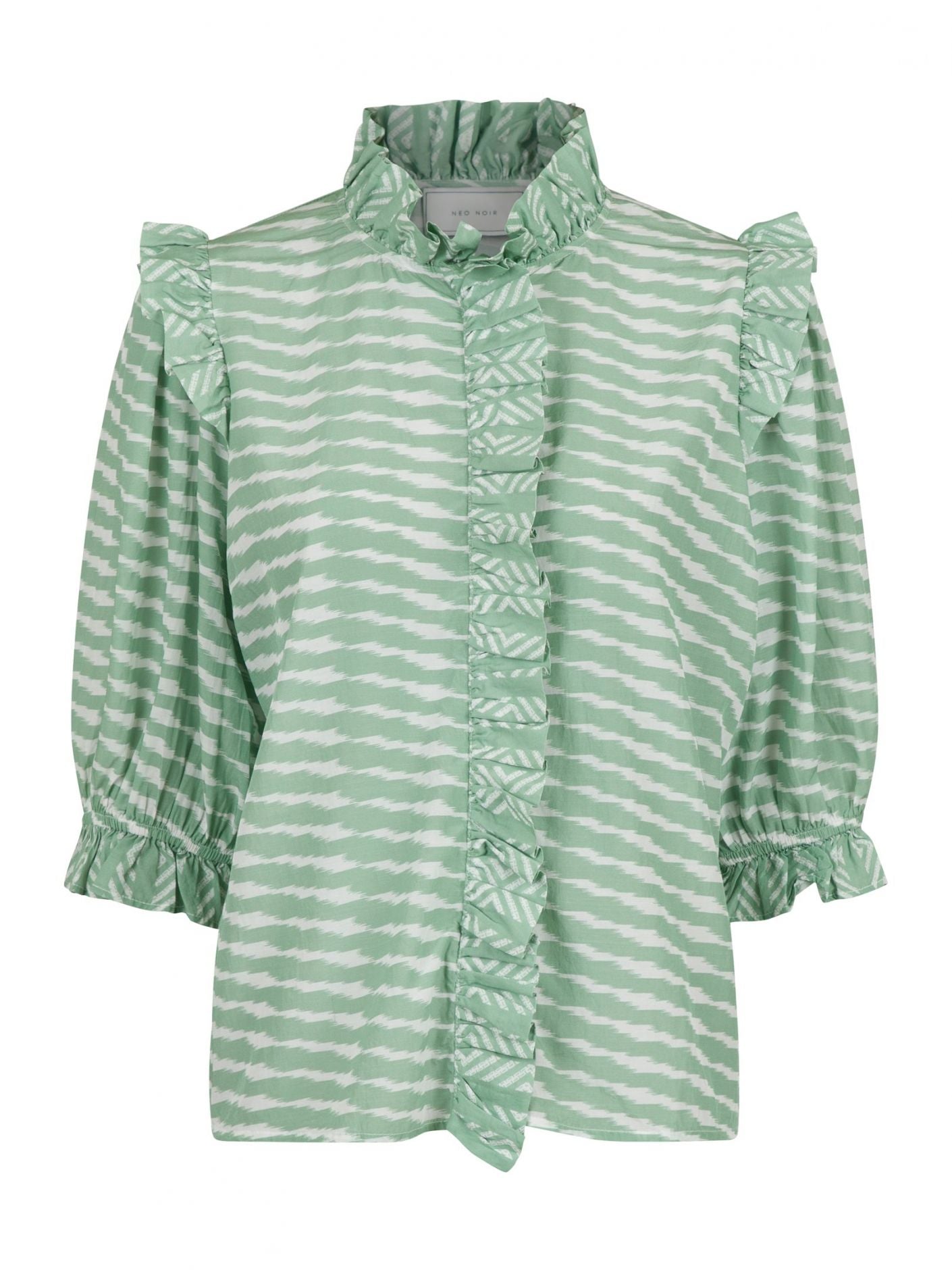 Neo noir Chacha Graphic Blouse Dusty Green