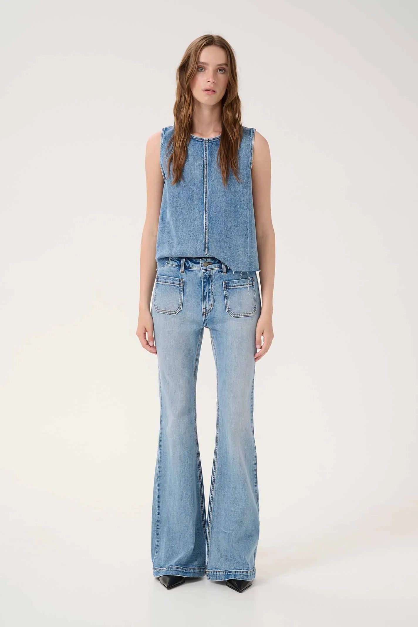 My Essential Wardrobe DangoMW 144 High X-Wide Bootcut Light Blue Retro Wash