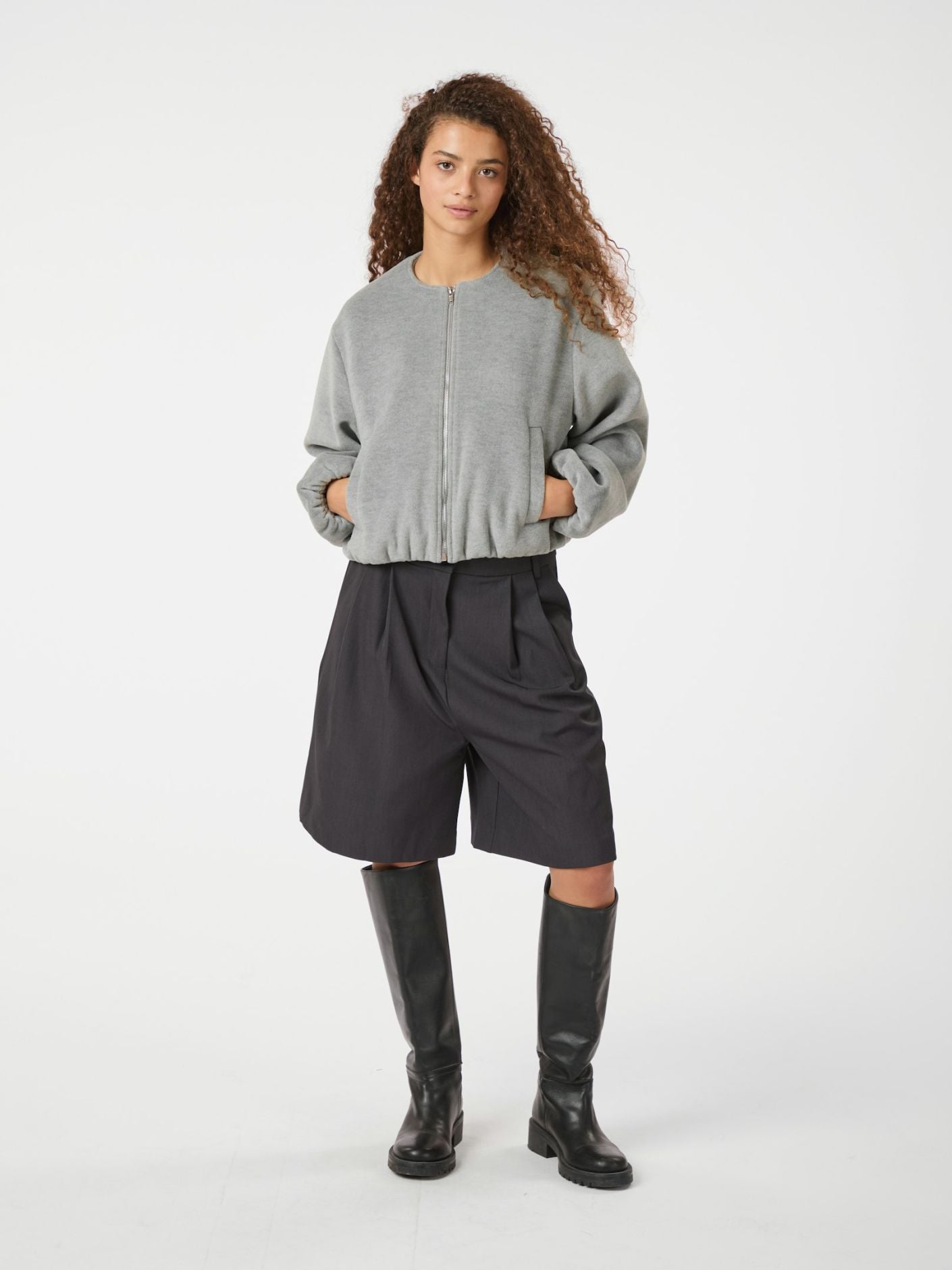 Neo Noir Hoff Balloon Jacket Grey Melange