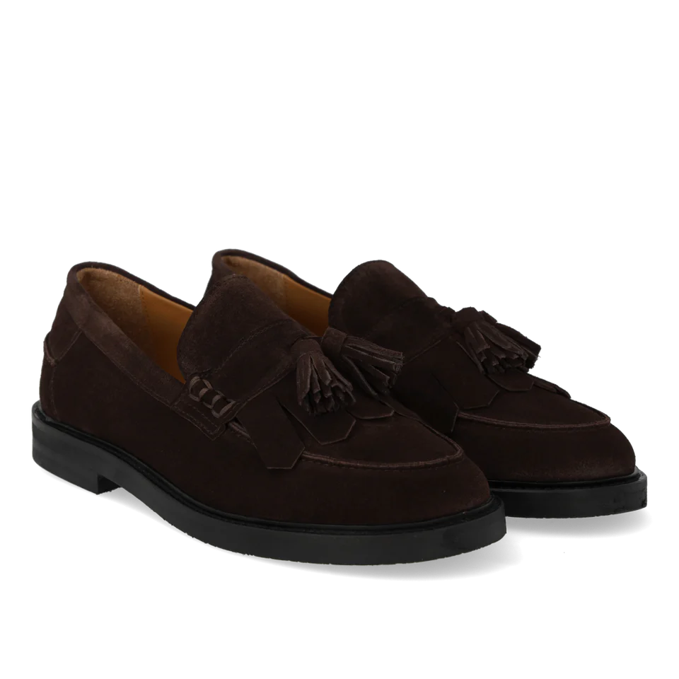 Angulus Rummelig Loafer Med Frynser Og Kvastdetalje 1721-101 Dark Brown