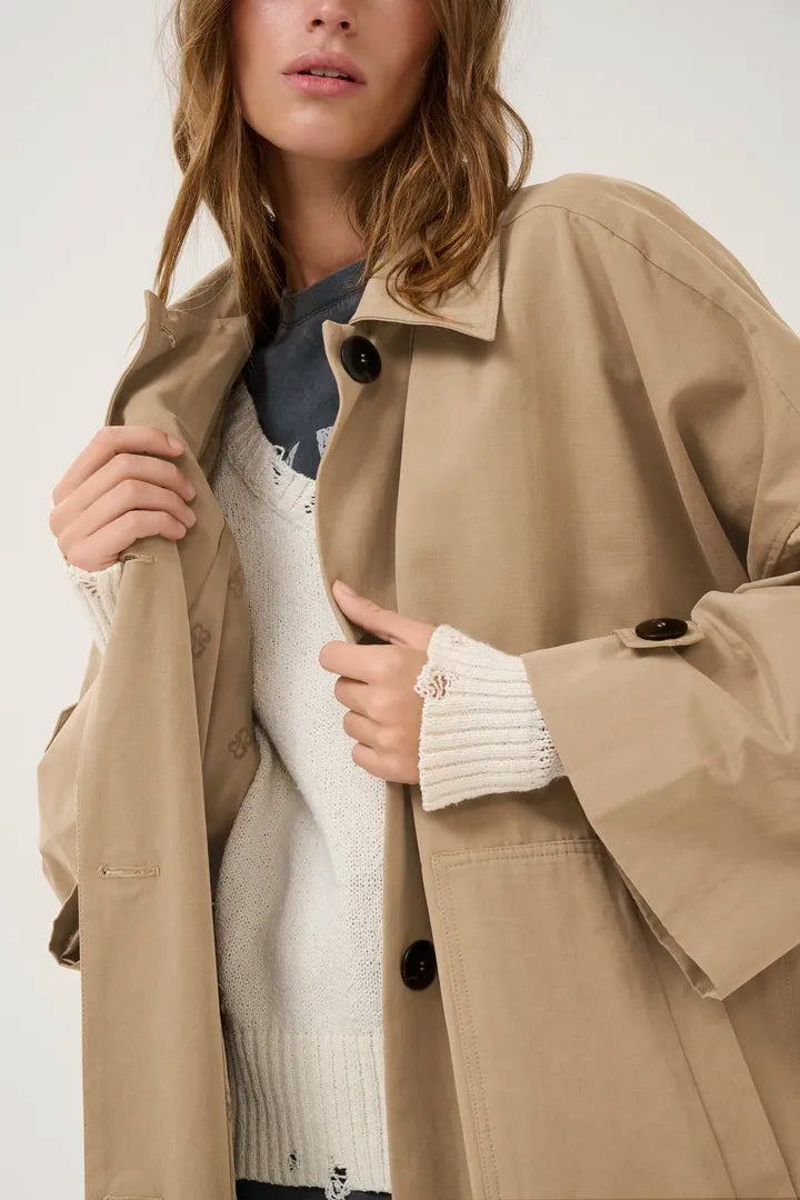 My Essential Wardrobe LyonMW OS Jacket Sepia Tint