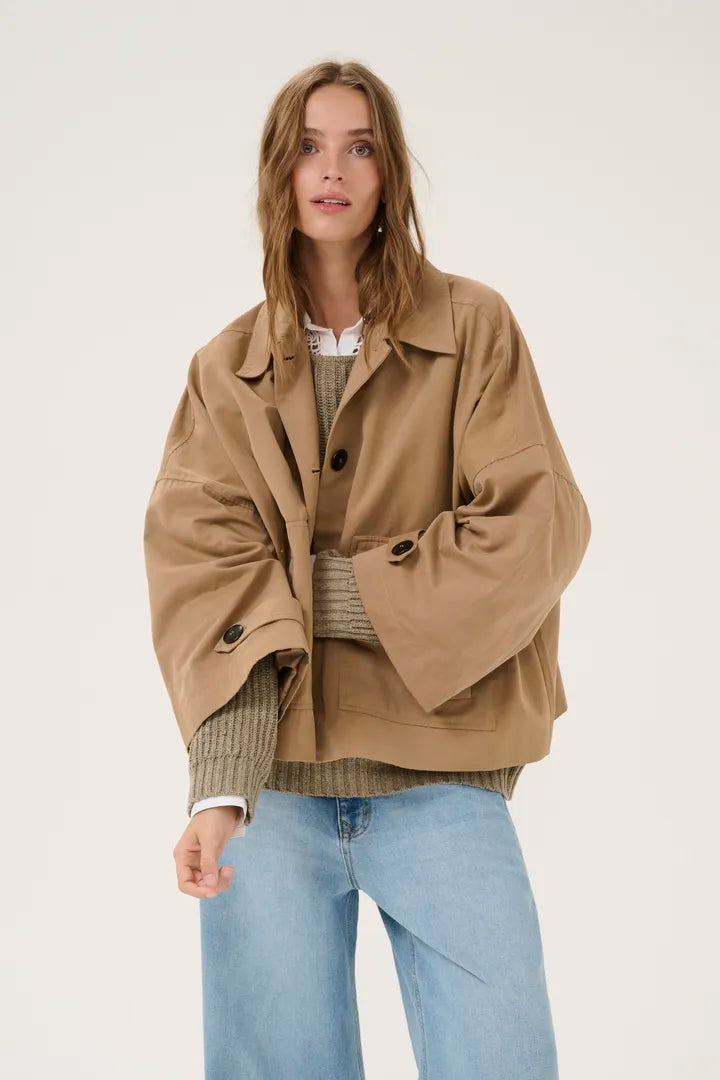 My Essential Wardrobe LyonMW OS Short Jacket Sepia Tint