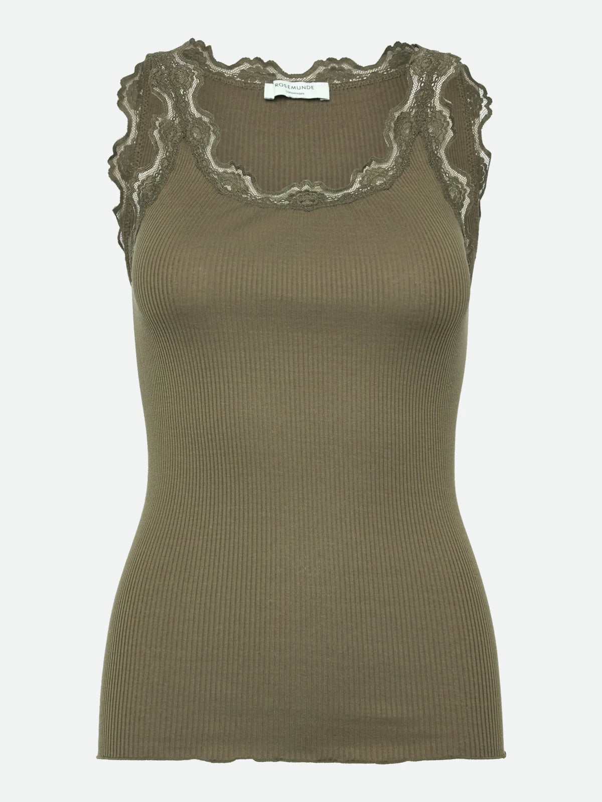 Rosemunde RWBabette Silk SL U-neck Long Lace Top Kalamata