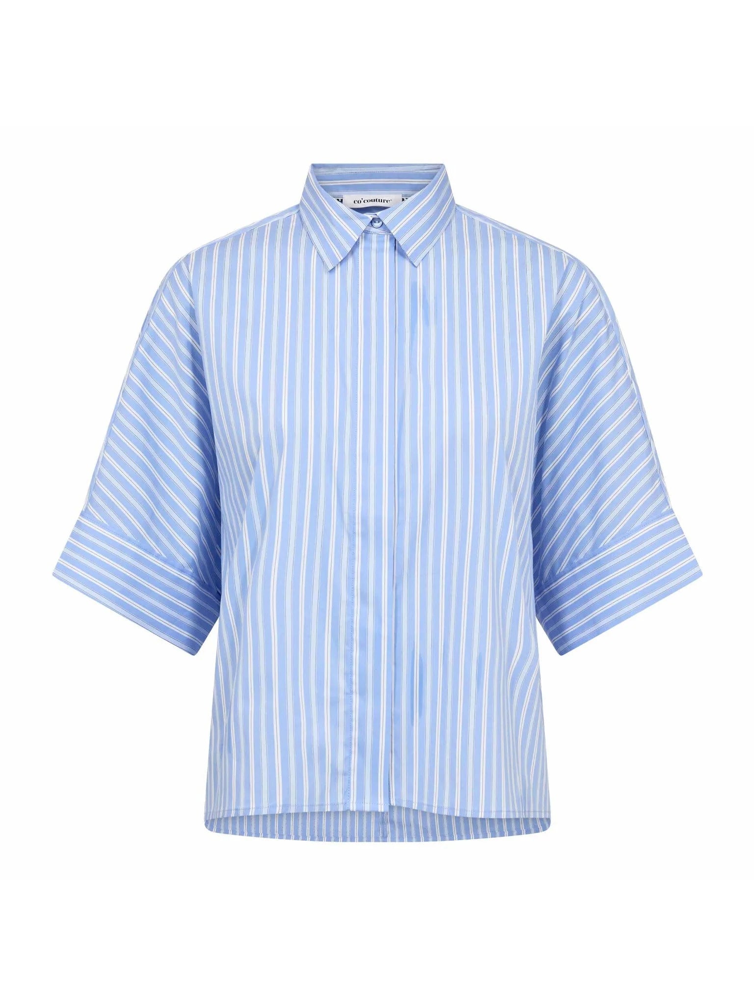 Co'Coture KaioCC Stripe SS Shirt Pale Blue