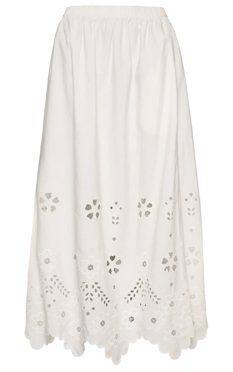 Sissel Edelbo Trine Skirt Organic Cotton White Cutwork