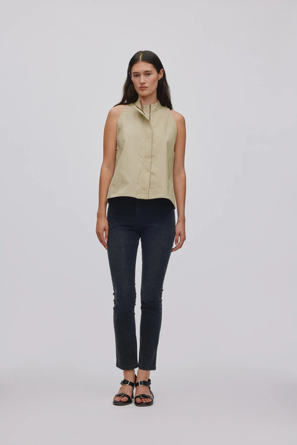 Rabens Saloner Kaley Utility Halter Top Sand