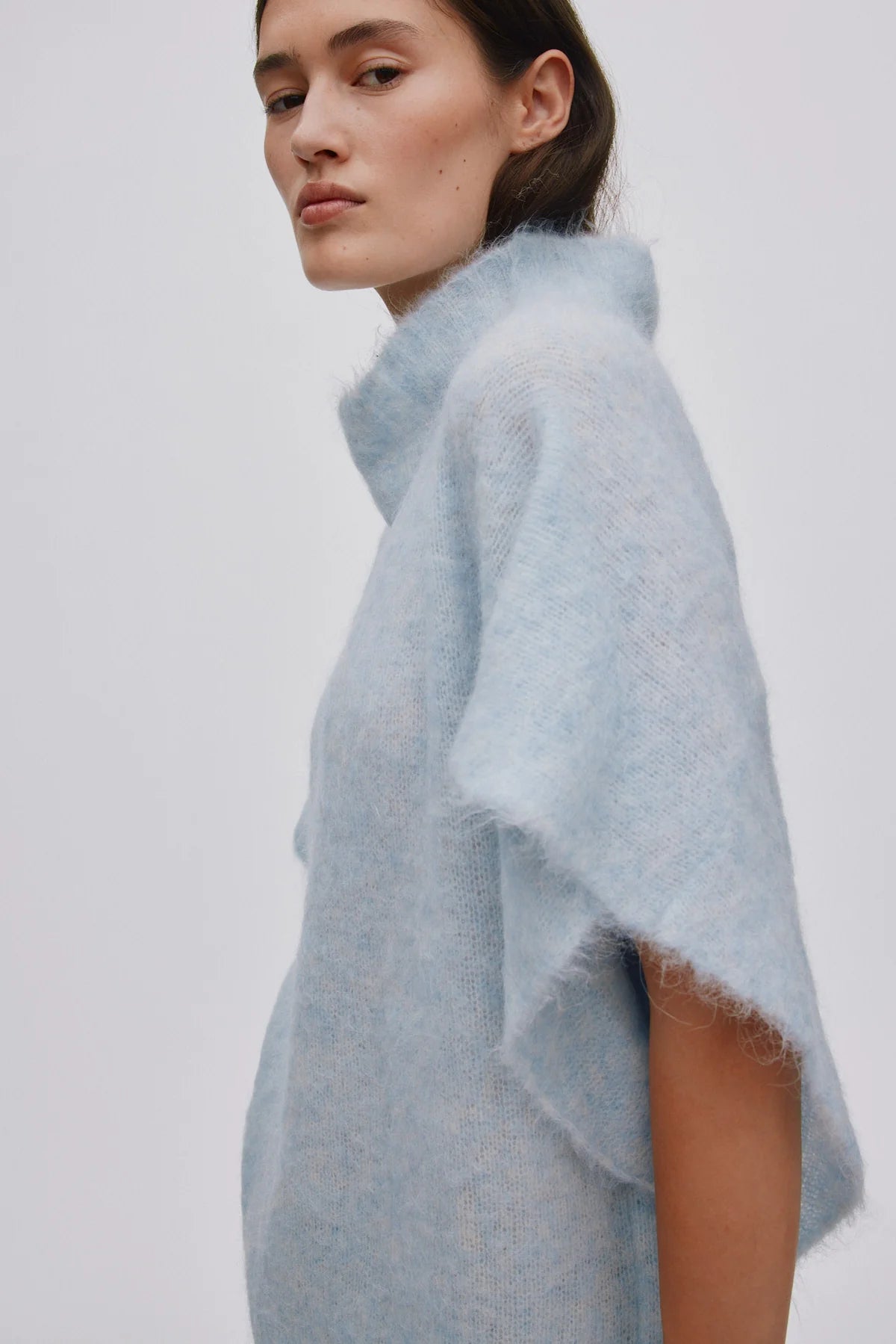 Rabens Saloner Asna Superlight Knit Tunic Top Ice Blue