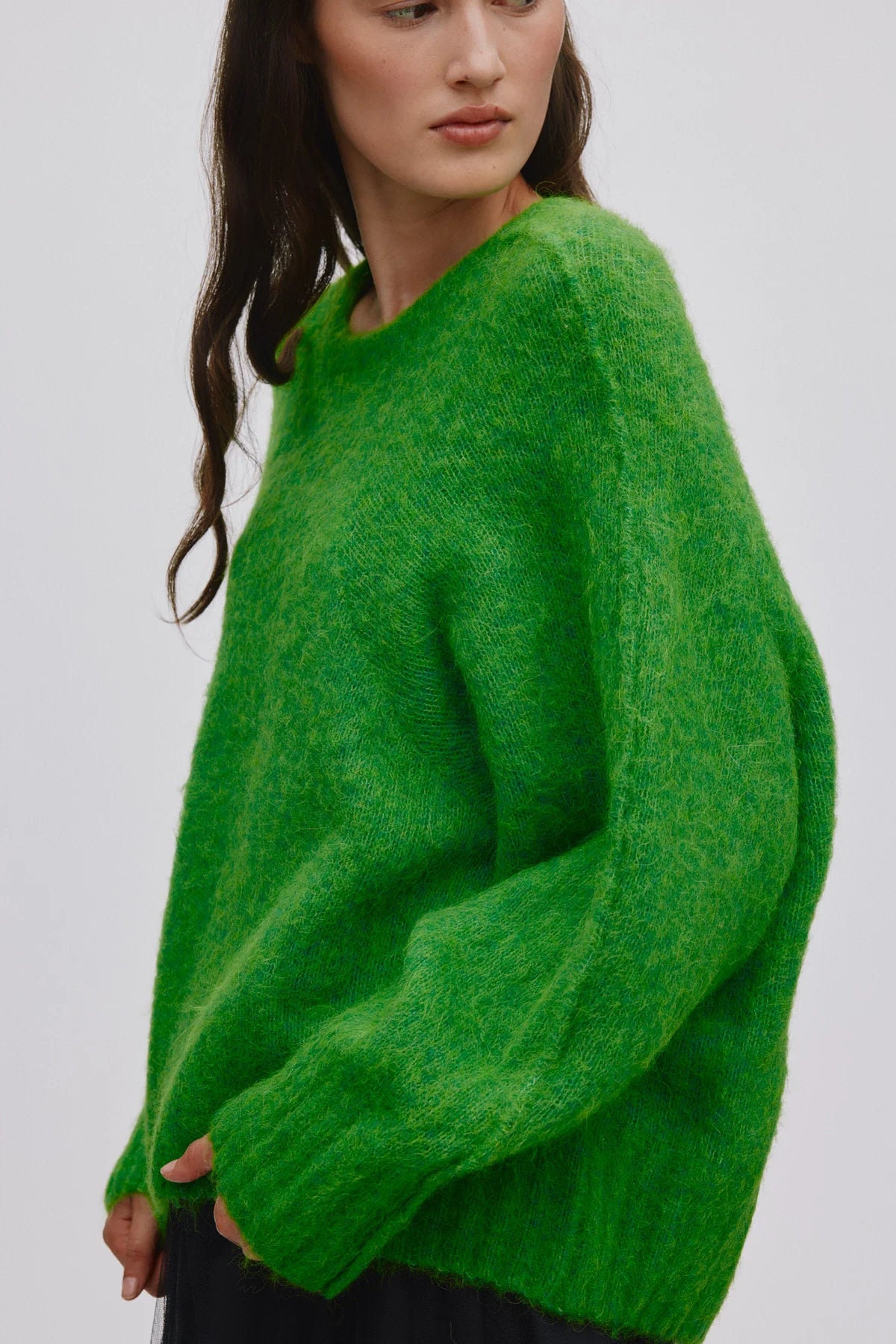 Rabens Saloner Beka Superlight Boxy Sweater Viper Green
