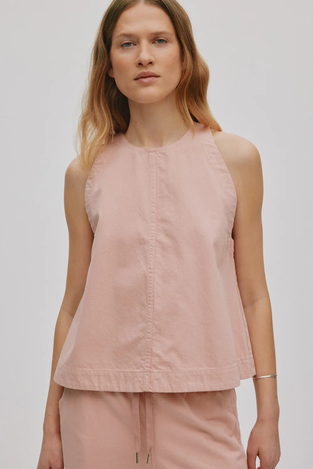 Rabens Saloner Kaley Texture Canvas Halter Top Soft Rose