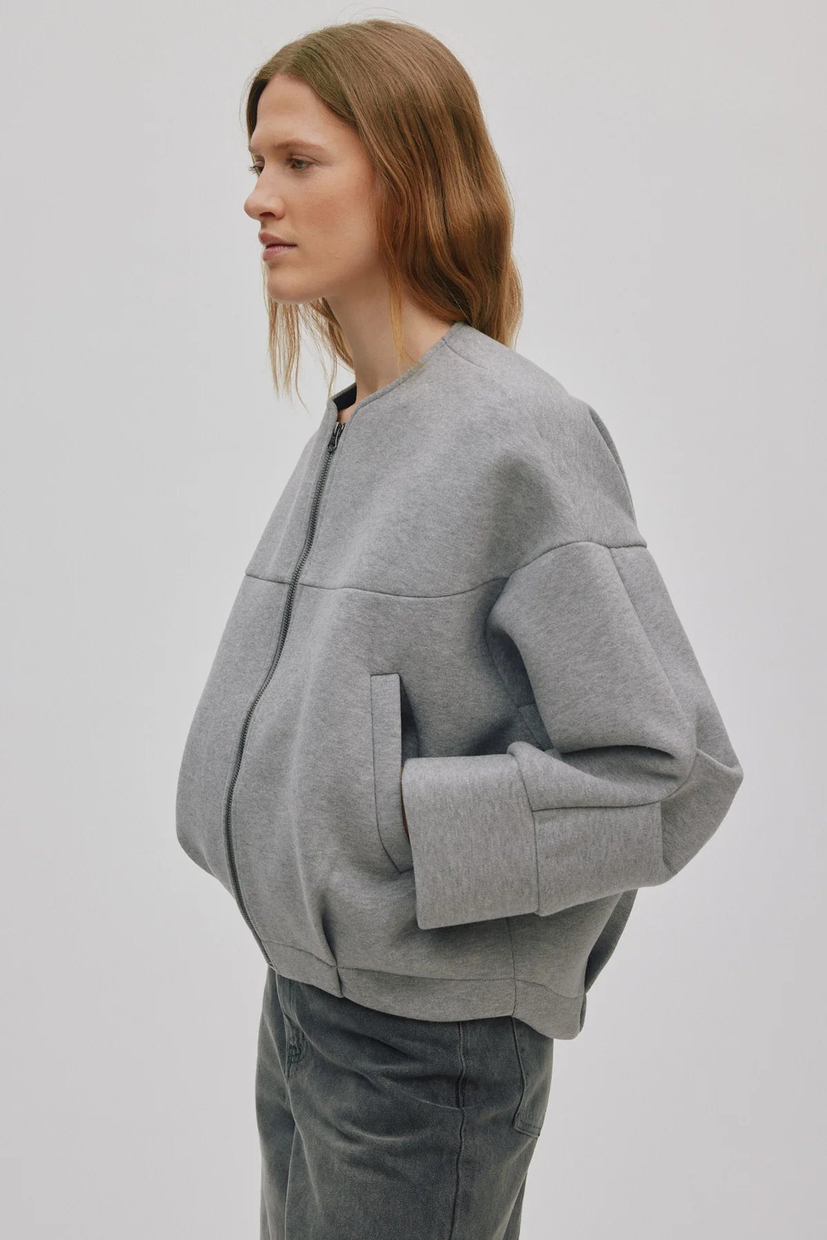 Rabens Saloner Varsity Jacket Glod Grey Melange