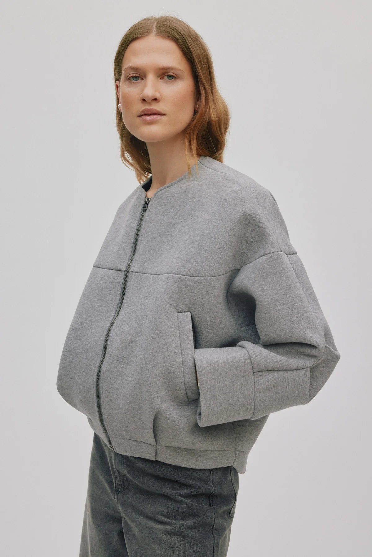 Rabens Saloner Varsity Jacket Glod Grey Melange