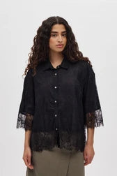 Rabens Saloner Babara Laced Multi Layer Shirt Black