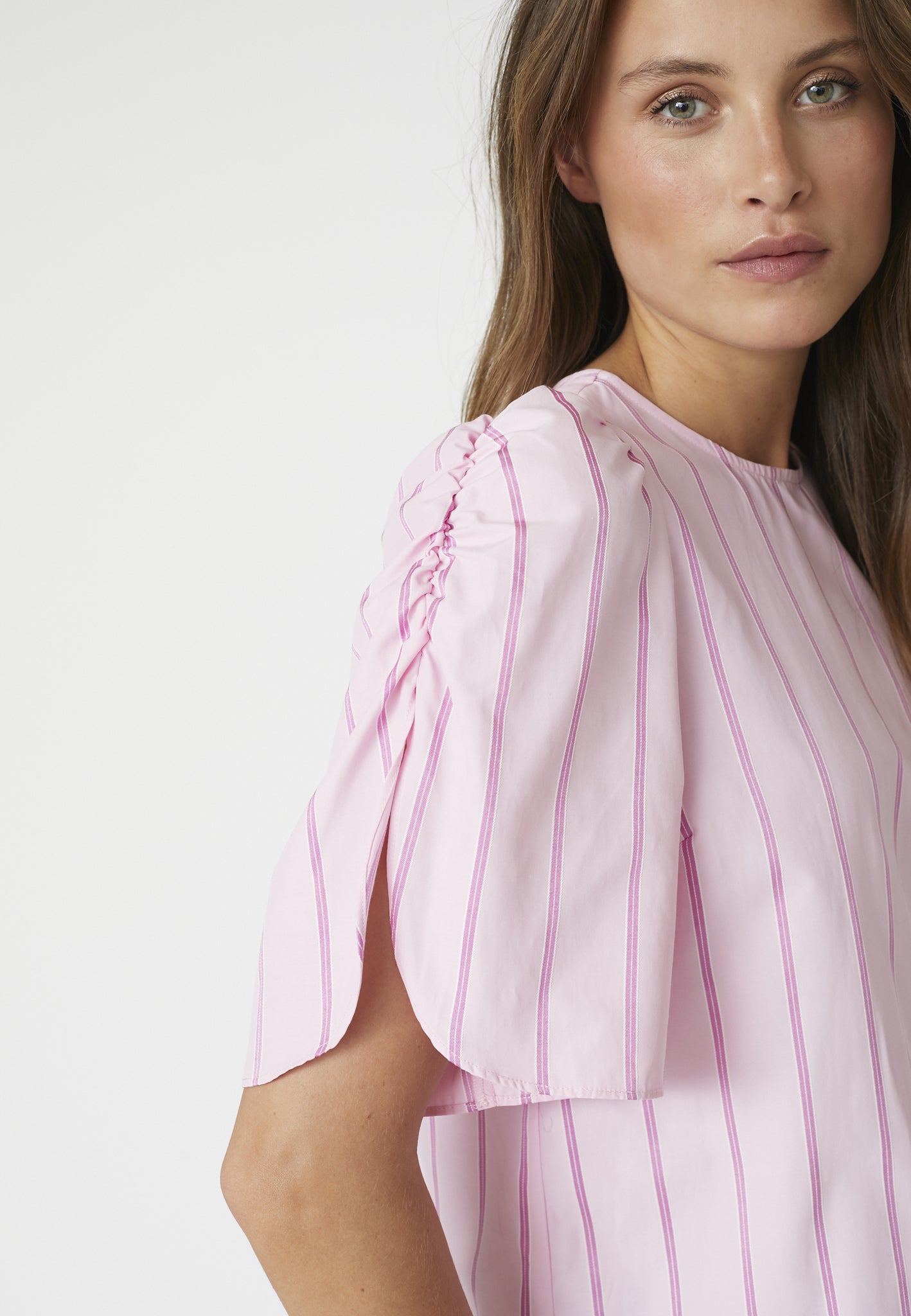 Co'Coture RosalinaCC Stripe SS Blouse 35876 Pale Pink