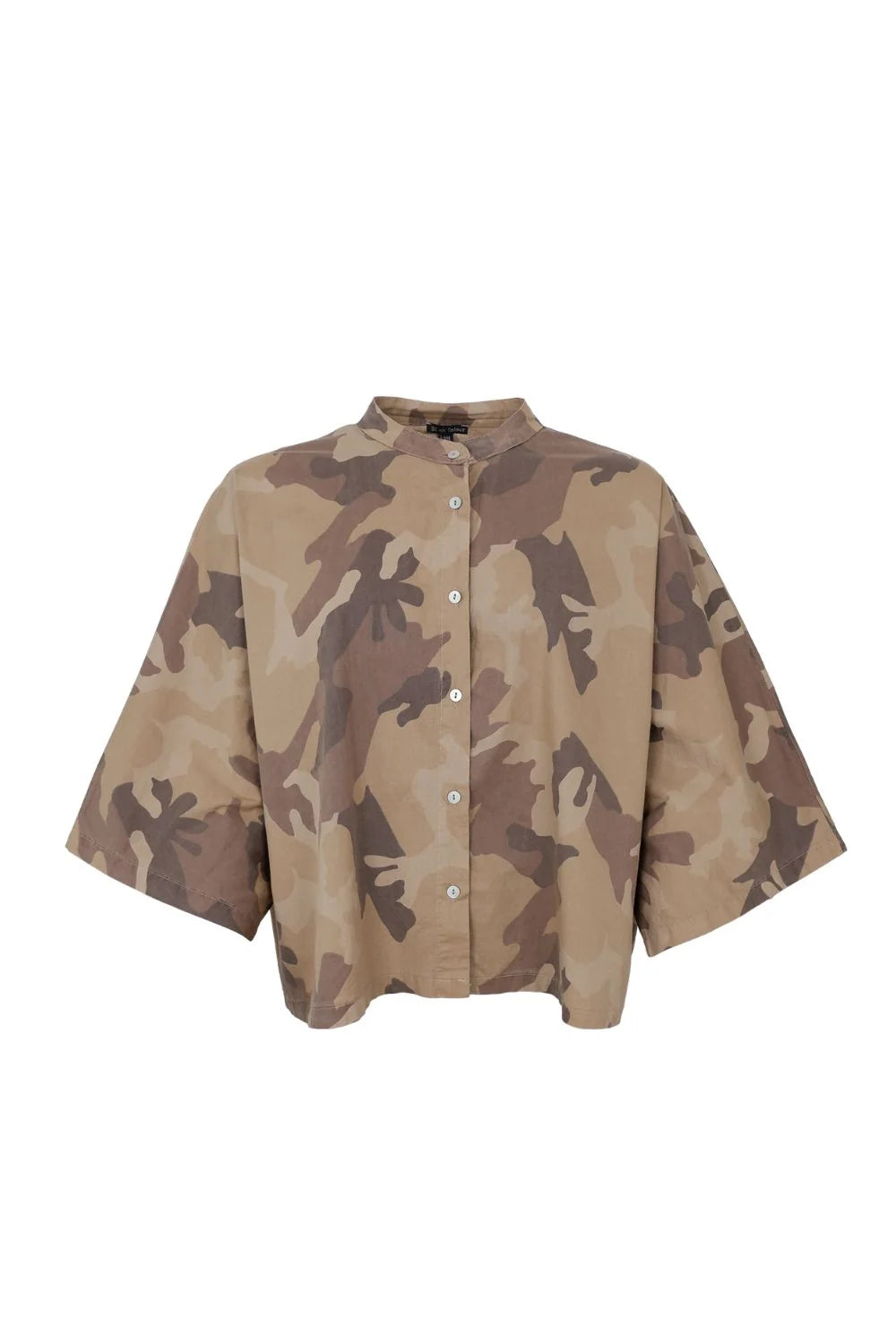 Black Colour BC Ally Loose Shirt 41145 Brown Camoflage