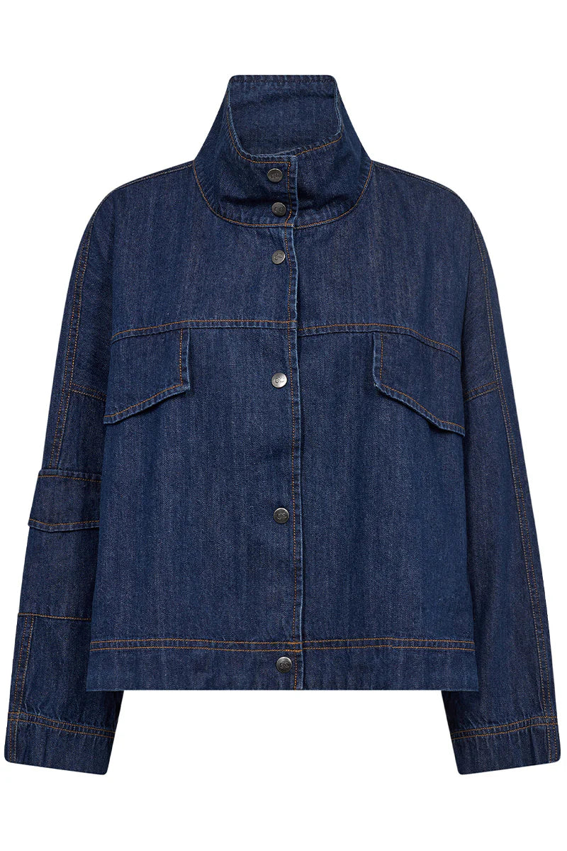 Co'Couture Delina Denim box Jacket Dark Denim