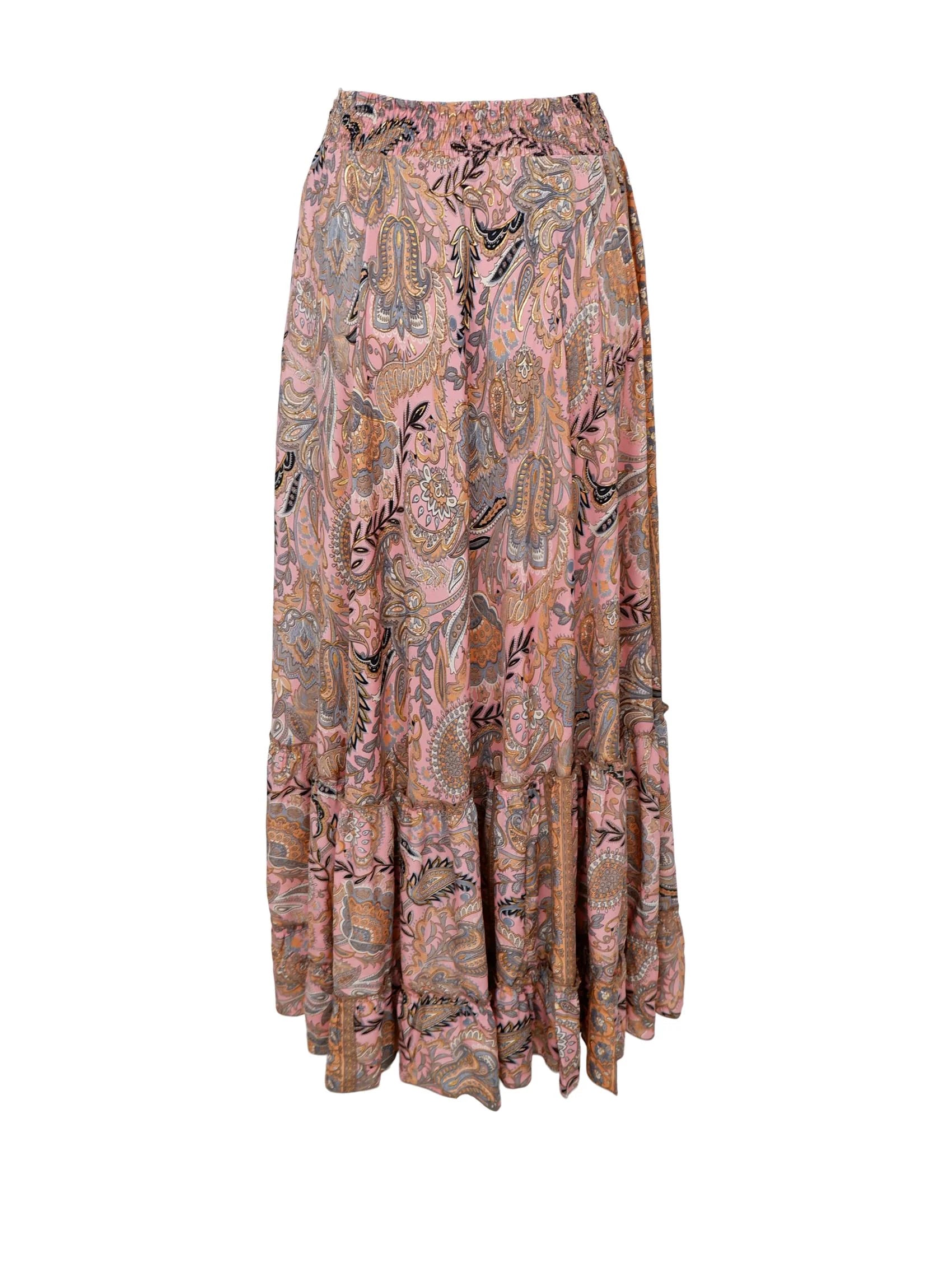Black Colour BCLuna Maxi Frill Skirt Imperial Rose