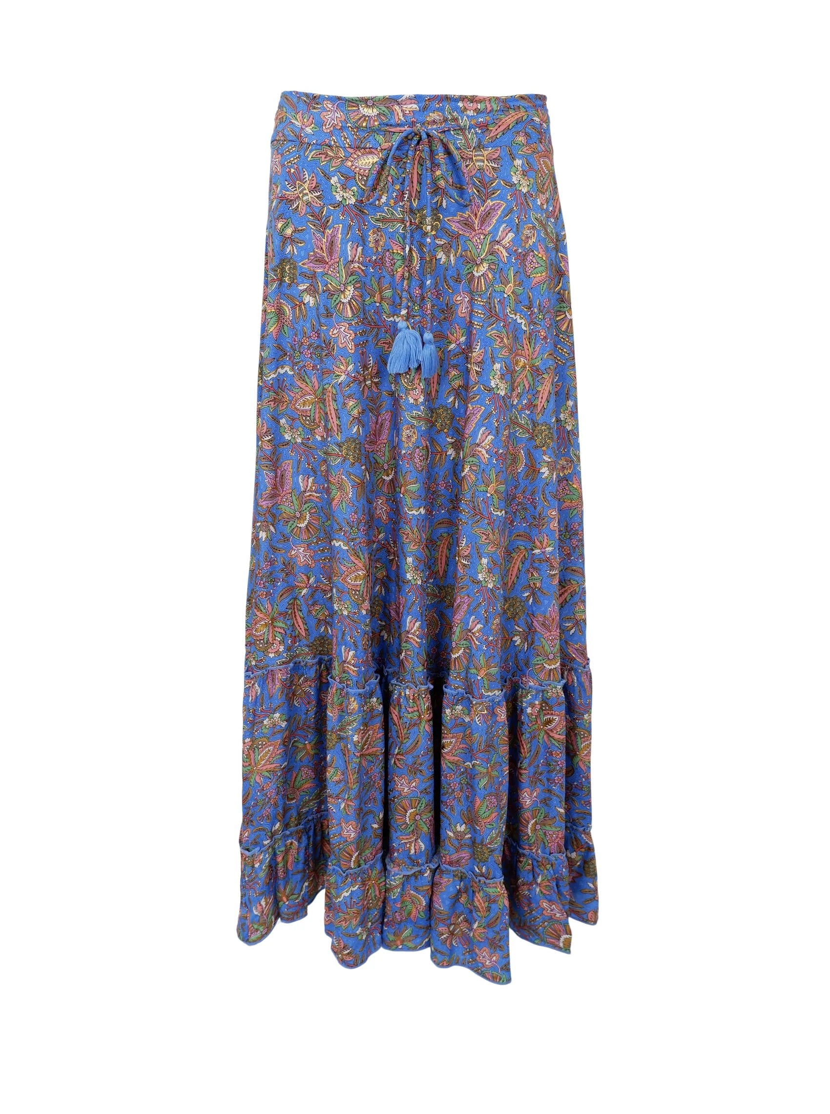Black Colour BCLuna Maxi Frill Skirt Violet Blue