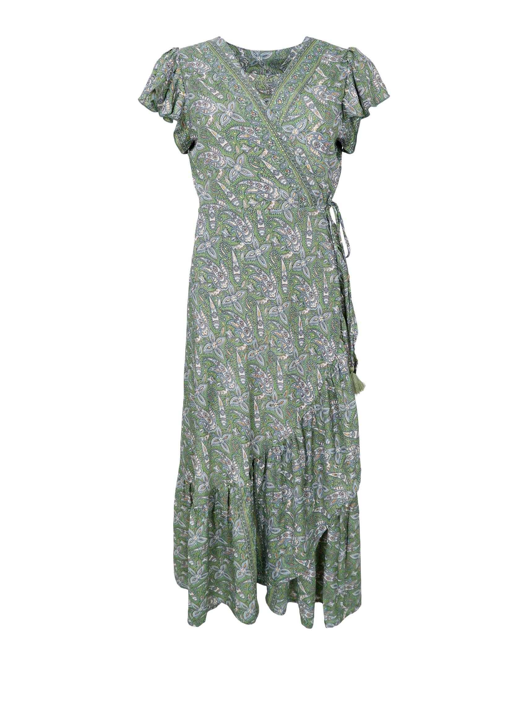 Black Colour BCLuna Flared Wrap Dress Glory Green