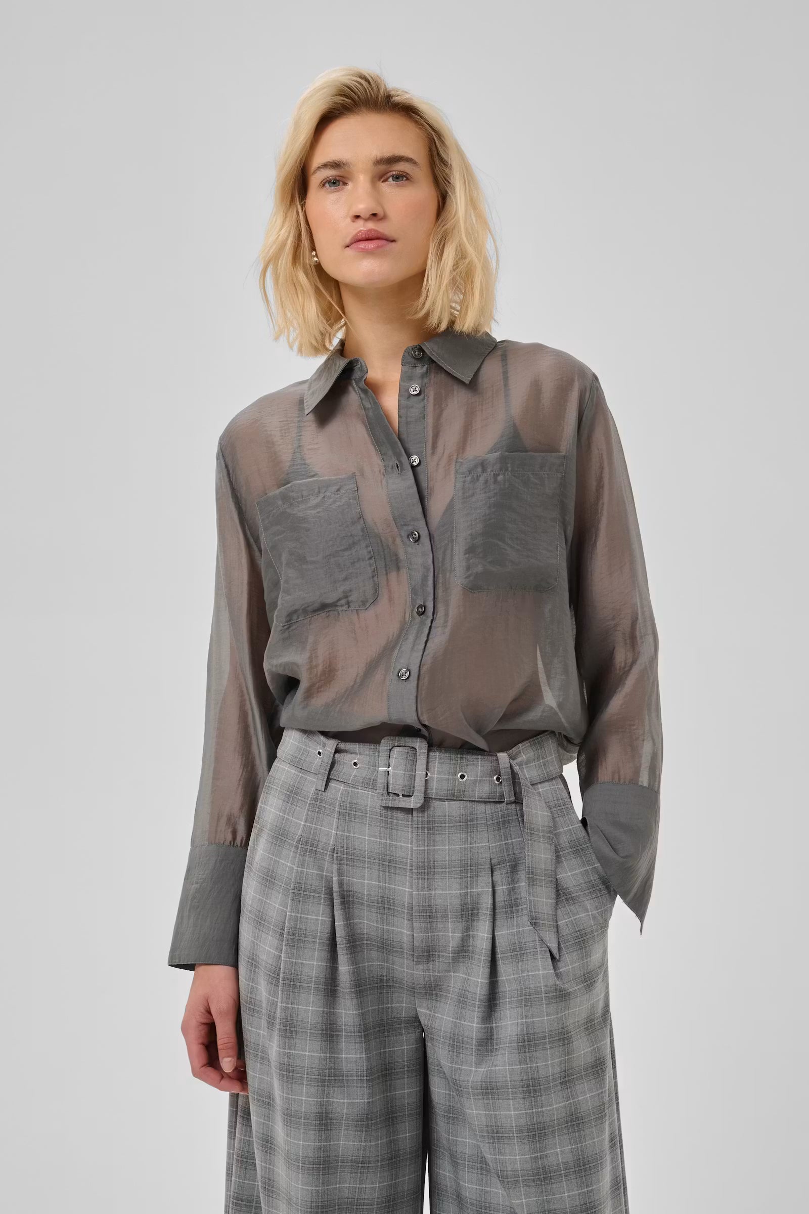 My Essential Wardrobe MWSmilla Shirt Dark Shadow/Grey
