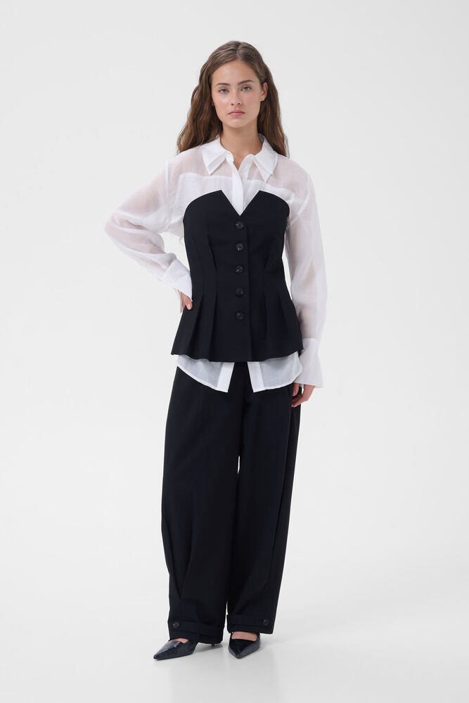 My Essential Wardrobe MWEvelina Shaped Top Black
