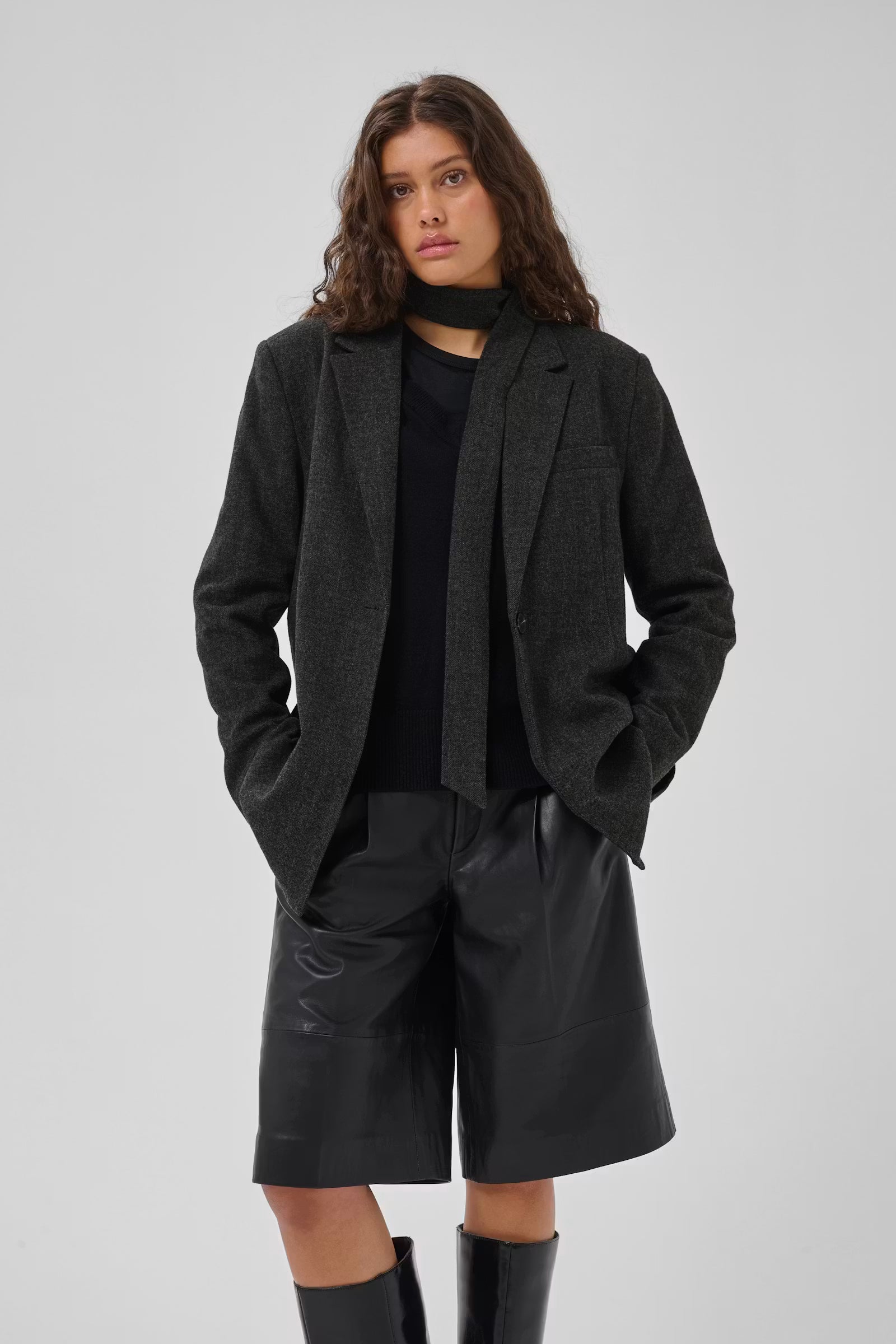 My Essential Wardrobe MWLayla Blazer Dark Grey Mel.