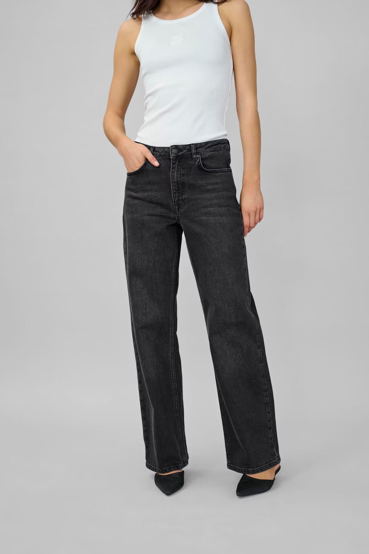 My Essential Wardrobe 05 The Louis 139 High Wide Black Retro Wash