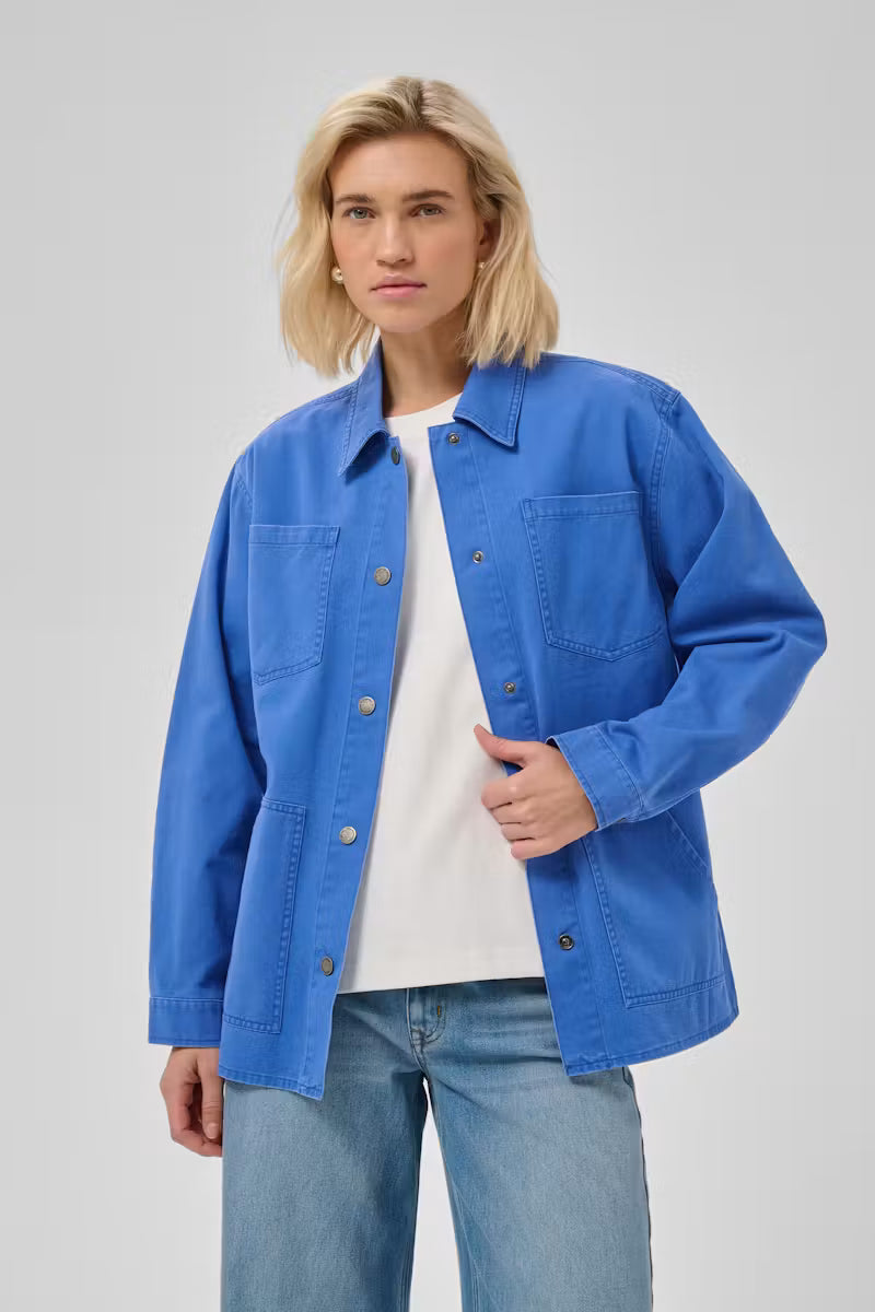 My Essential Wardrobe MWUma Boxy Jacket 110081 Beaucoup Blue Washed