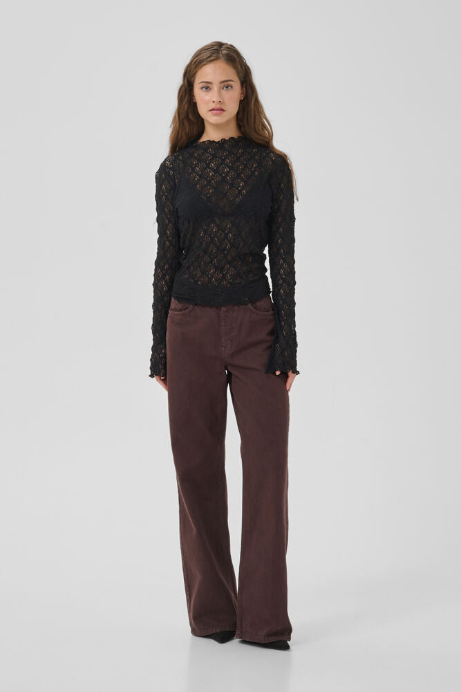 My Essential Wardrobe MWEtta Turtleneck Blouse Black