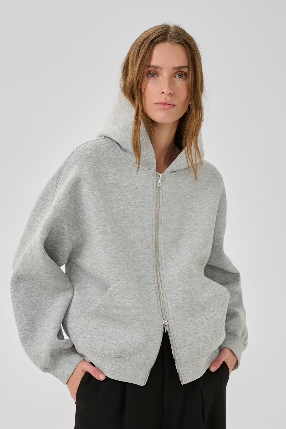 My Essential Wardrobe MWAsine Hoodie Light Grey Melange