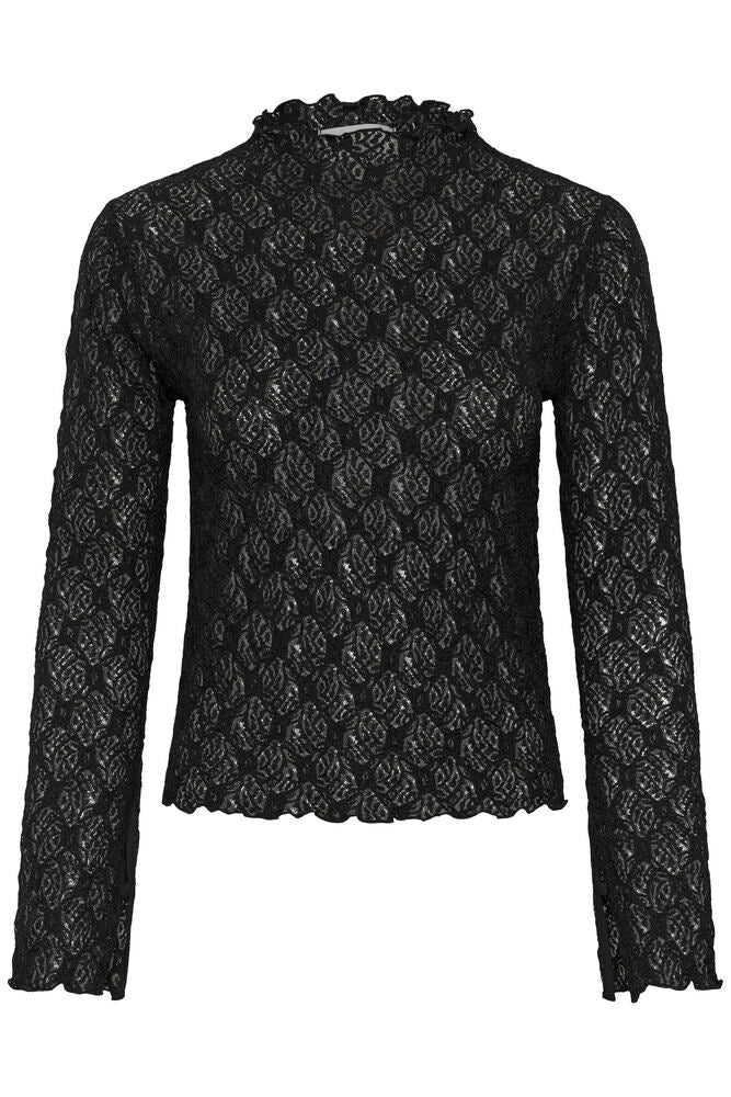My Essential Wardrobe MWEtta Turtleneck Blouse Black