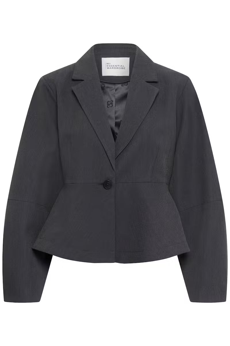 My Essential Wardrobe MWEvie Shaped Blazer Dark Grey Mel.