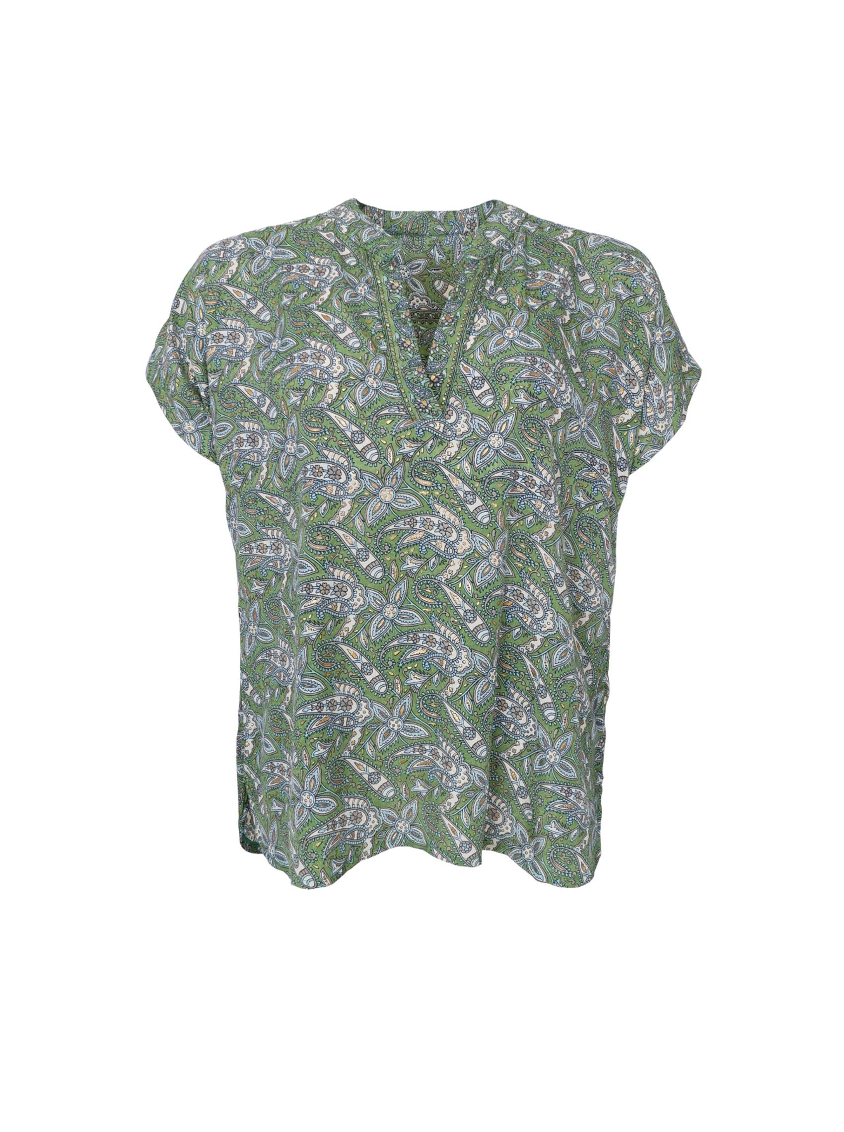 Black Colour BCLuna Andrea S/S Blouse Glory Green